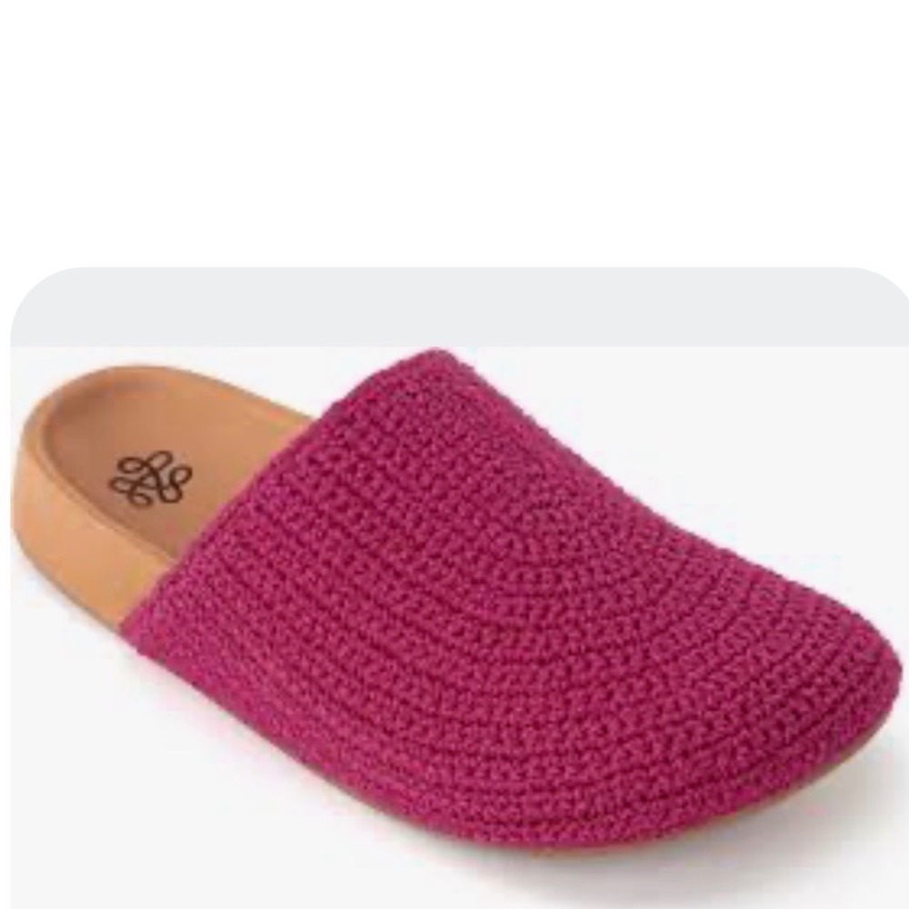 The Sak Crochet Clogs Pink Woven Mules Slides Womens 9 Fuchsia Boho Slip On